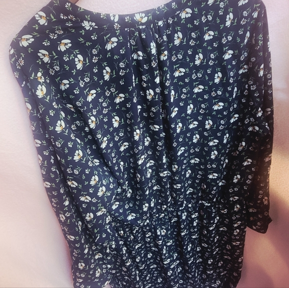 Nordstrom | DR (Daniel Rainn) Women's Floral Cinch Fit And Flare Dress In Indigo - Picture 7 of 7